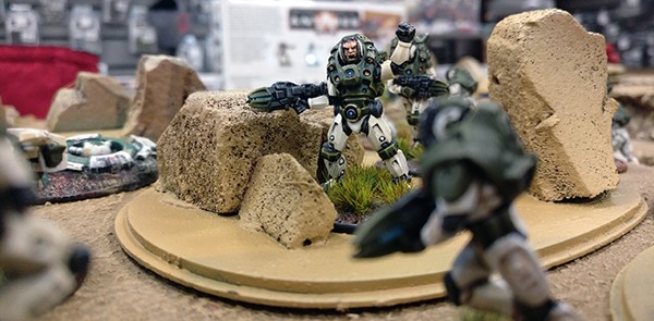 Concord hero Kai Lek Atastrin and C3 Strike Troops on the table